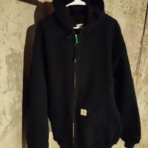 Carhartt USA J131 BLK Men's Hooded Duck Canvas Lined Jacket 3XL TALL MADE IN USA